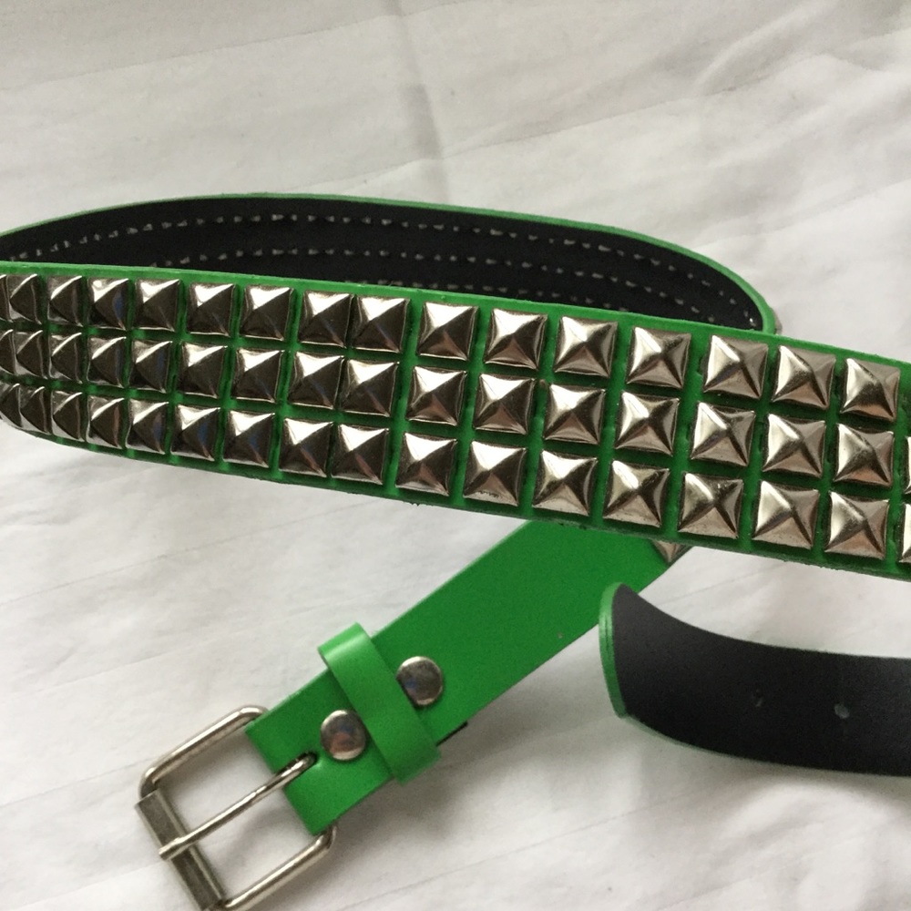 Tilt Lime Green Studded Belt
